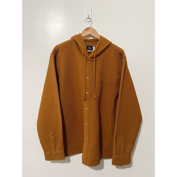 Original Use Other - Original Use Rust Waffle Knit Snap Front Hoodie Jacket Size XL